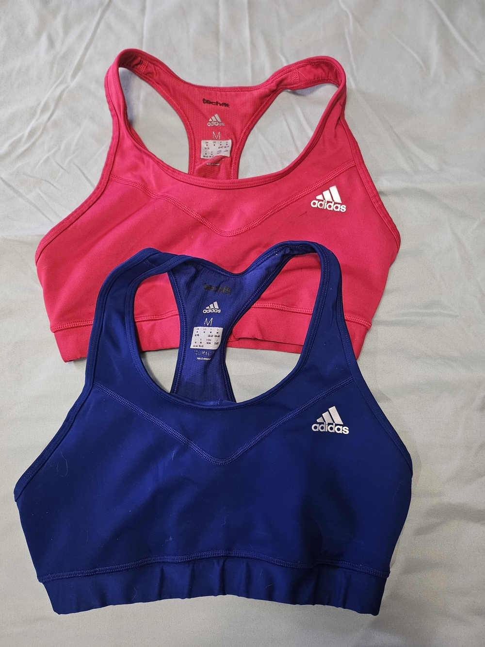 adidas Women's Medium Support Sports Bra - Red & Blue